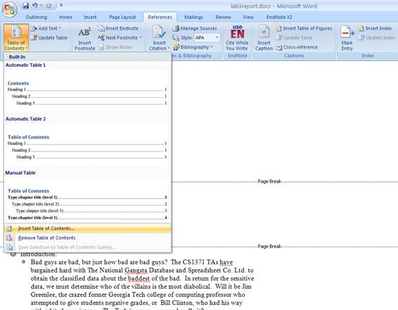 Lab 3 Part B: Microsoft Word